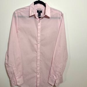 Men's H&M Long Sleeve Dress Shirt - Pale Pink (Slim Fit Small)